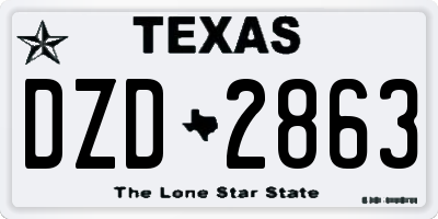 TX license plate DZD2863
