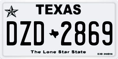 TX license plate DZD2869