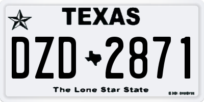 TX license plate DZD2871