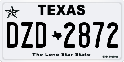 TX license plate DZD2872