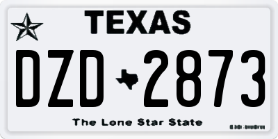 TX license plate DZD2873