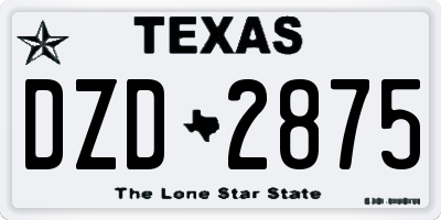 TX license plate DZD2875
