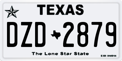 TX license plate DZD2879