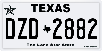 TX license plate DZD2882