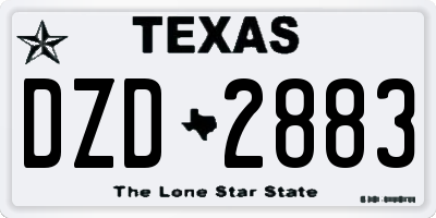 TX license plate DZD2883