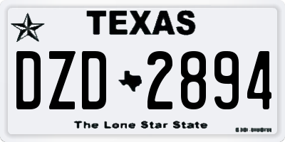 TX license plate DZD2894