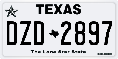 TX license plate DZD2897