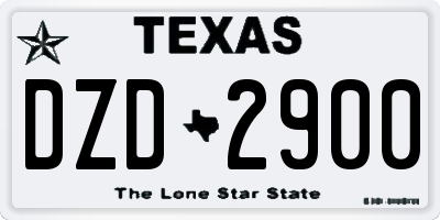 TX license plate DZD2900