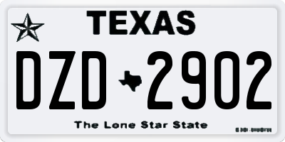 TX license plate DZD2902