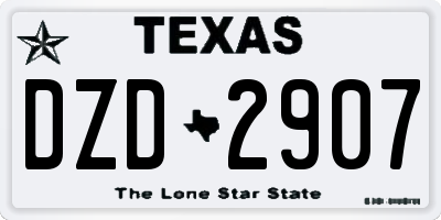 TX license plate DZD2907