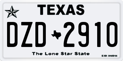 TX license plate DZD2910