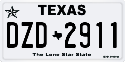 TX license plate DZD2911
