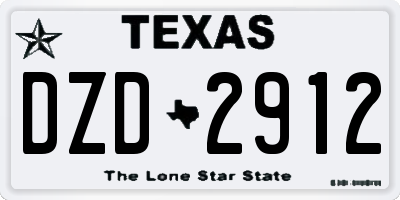 TX license plate DZD2912