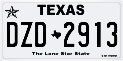 TX license plate DZD2913