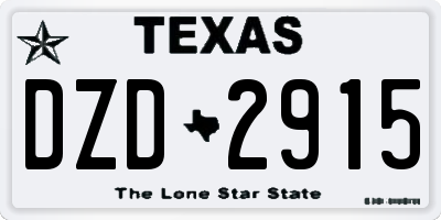 TX license plate DZD2915
