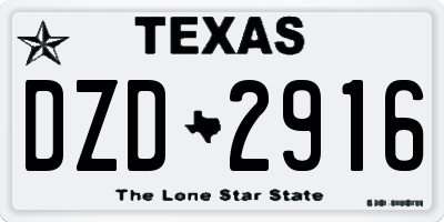 TX license plate DZD2916