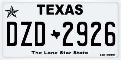 TX license plate DZD2926