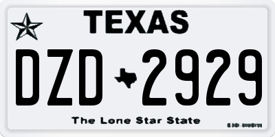 TX license plate DZD2929