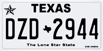 TX license plate DZD2944