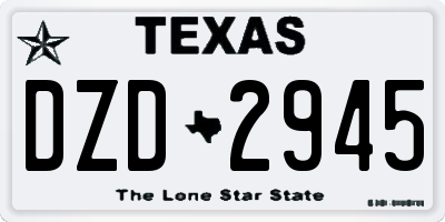 TX license plate DZD2945