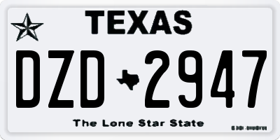 TX license plate DZD2947