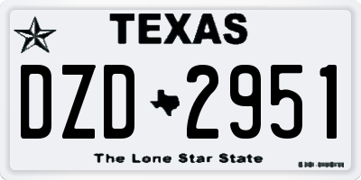 TX license plate DZD2951