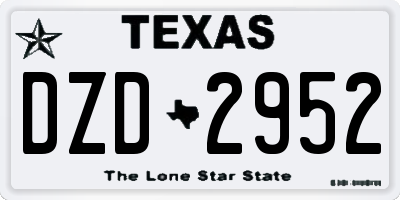 TX license plate DZD2952