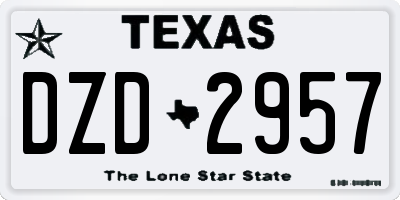 TX license plate DZD2957