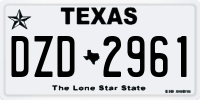 TX license plate DZD2961
