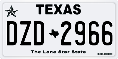 TX license plate DZD2966