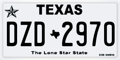 TX license plate DZD2970