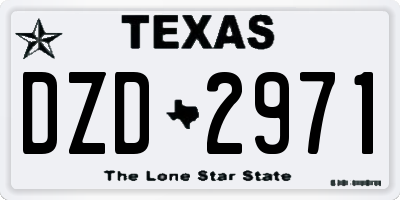 TX license plate DZD2971
