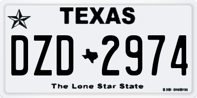 TX license plate DZD2974