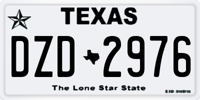 TX license plate DZD2976