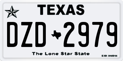 TX license plate DZD2979