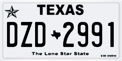 TX license plate DZD2991