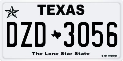 TX license plate DZD3056
