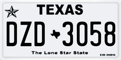 TX license plate DZD3058