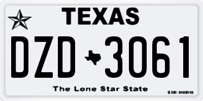 TX license plate DZD3061