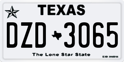 TX license plate DZD3065