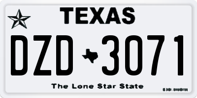 TX license plate DZD3071