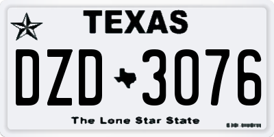 TX license plate DZD3076