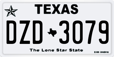 TX license plate DZD3079