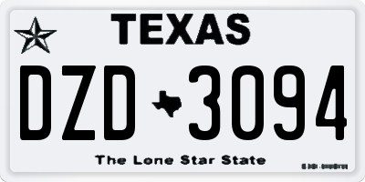 TX license plate DZD3094