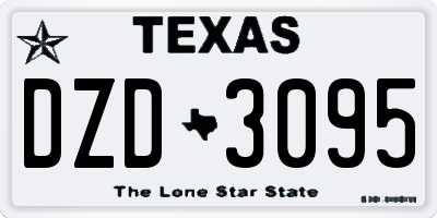 TX license plate DZD3095