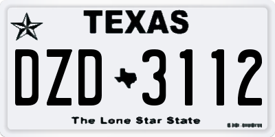 TX license plate DZD3112