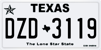 TX license plate DZD3119