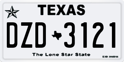TX license plate DZD3121