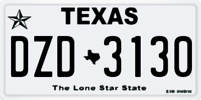 TX license plate DZD3130