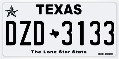 TX license plate DZD3133